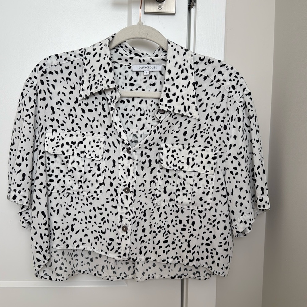 Olivaceous Cropped Button Down